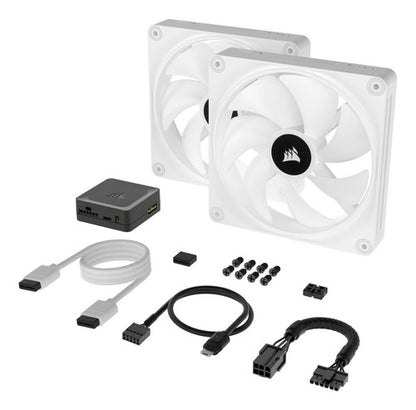 Ventilador Corsair Icue Link Qx140 Rgb 140mm Blanco 2 Piezas