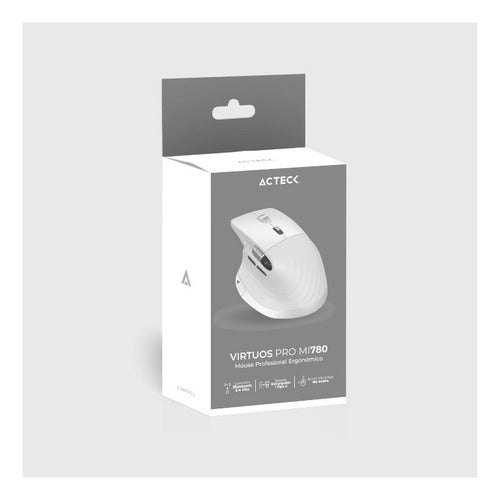Mouse Blanco Ergonómico Virtuos Pro Mi780 Bluetooth/usb-c 3k