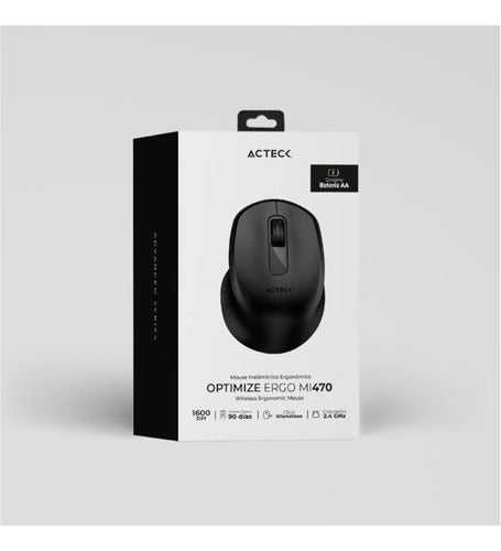 Mouse Ergonómico Acteck Óptico Ergo Mi470 Usb-a, 1600dpi Neg