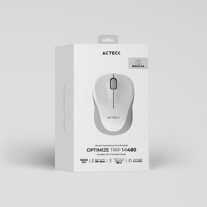 Mouse Ergonómico Acteck Óptico Trip Mi480 Usb-a Blanco