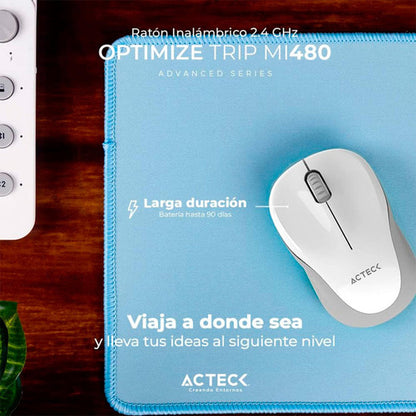 Mouse Ergonómico Acteck Óptico Trip Mi480 Usb-a Blanco