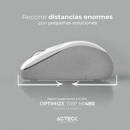 Mouse Ergonómico Acteck Óptico Trip Mi480 Usb-a Blanco