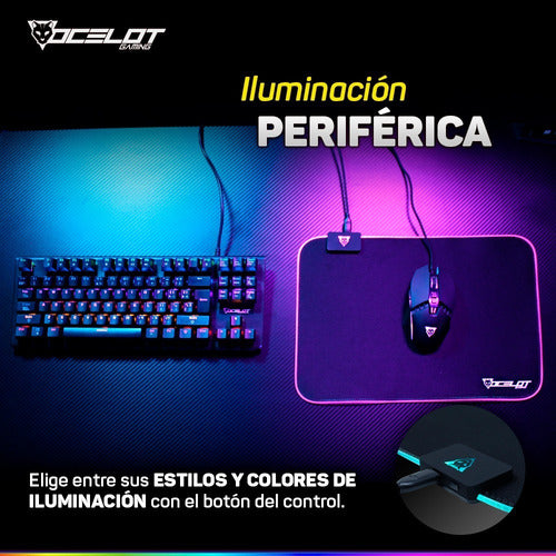 Mousepad Gamer Ocelot Gaming Omp01, 35 X 25cm, Grosor 3mm