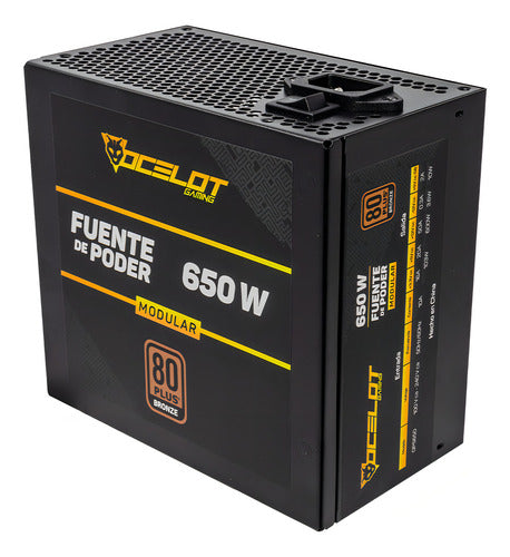 Fuente De Poder Ops650 Ocelot  Atx 650w Modular 80+ Bronce