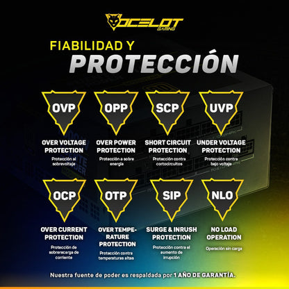 Fuente De Poder Ops1000 Ocelot Atx 1000w Modular 80+ Gold