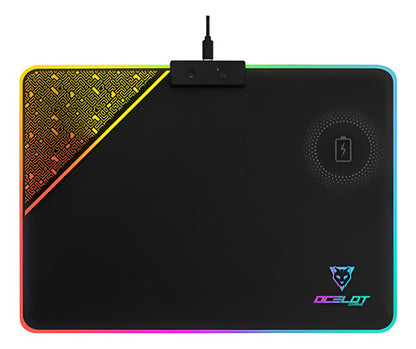 Mousepad Ocelot Gaming Ompr01 Rgb 35x25cm Grosor 5m, Negro