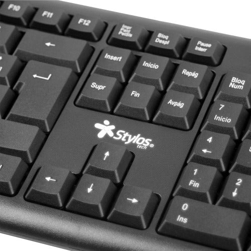Teclado Stylos Stptec4b Rf Inalámbrico + Usb, Negro (español