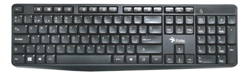 Teclado Stylos Stptec4b Rf Inalámbrico + Usb, Negro (español