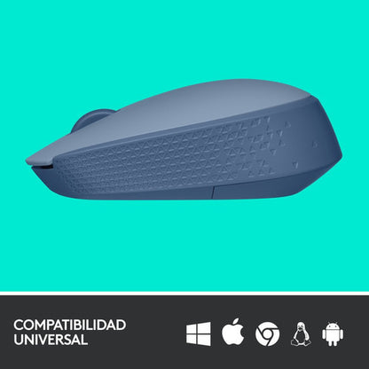 Mouse Ergonómico Logitech Óptico M170 Inal Usb 1000dpi Azul