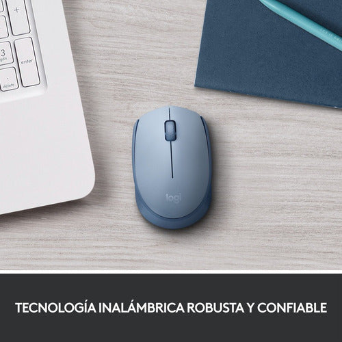 Mouse Ergonómico Logitech Óptico M170 Inal Usb 1000dpi Azul