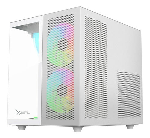 Gabinete Blanco Xzeal Cxi1 Ventana Argb Cubo Micro-atx/mini