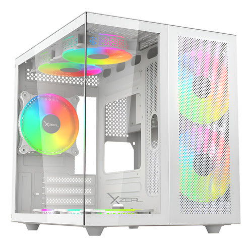 Gabinete Blanco Xzeal Cxi1 Ventana Argb Cubo Micro-atx/mini