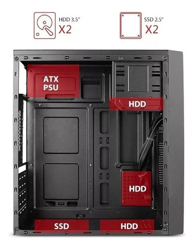Gabinete Atx Micro Atx Con Fuente De Poder 500w Pc Stylos