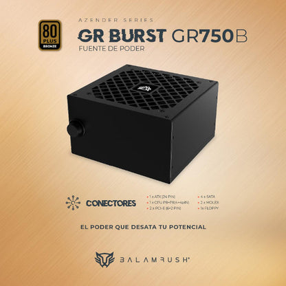 Fuente De Poder Balam Rush Gr750b 80 Plus Bronze, 20+4 750w