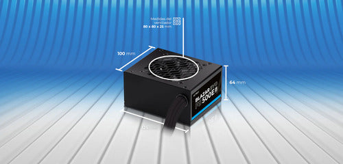 Fuente De Poder Acteck Pc 500w Blazar Evo Fs500e Slim Negro