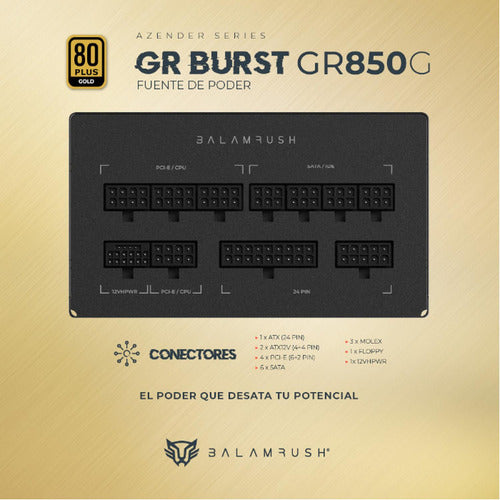Fuente De Poder Balam Rush Gr850g 80 Plus Gold 20+4 Atx 850w
