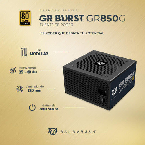 Fuente De Poder Balam Rush Gr850g 80 Plus Gold 20+4 Atx 850w