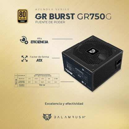 Fuente De Poder Balam Rush Gr750g 80 Plus Gold 20+4 Atx 750w