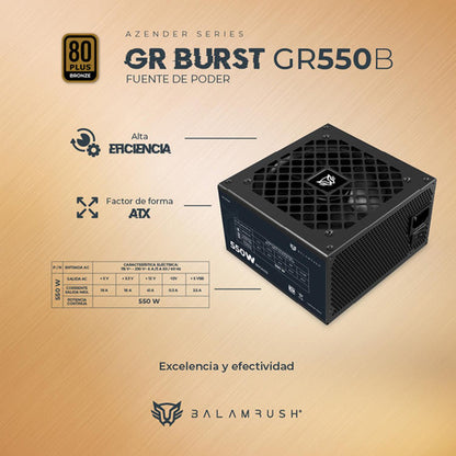 Fuente De Poder Balam Rush Gr550b 80 Plus Bronze 20+4 550w