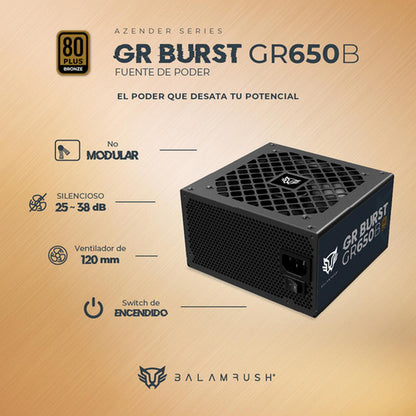 Fuente De Poder Balam Rush Gr650b 80 Plus Bronze, 20+4, 650w