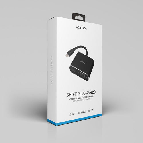 Acteck Adaptador Usb C Macho - Hdmi/vga Hembra, Negro