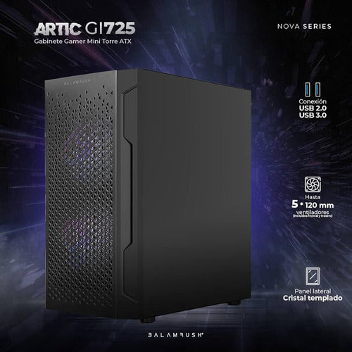 Gabinete Balam Rush Artic Gi725 Ventana Rgb Midi-tower Negro