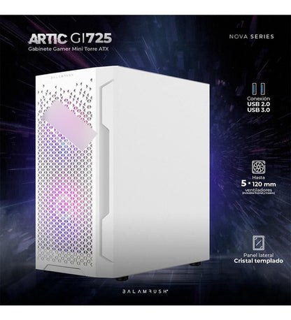 Gabinete Balam Rush Artic Gi725 Ventana, Midi-tower Blanco