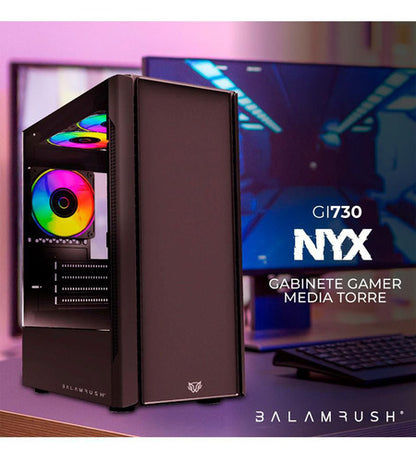 Gabinete Balam Rush Nyx Gi730 Ventana, Midi-tower Negro