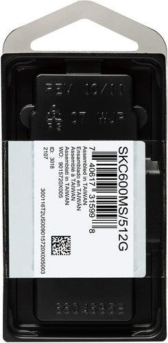 Ssd Kingston Kc600, 512gb, Sata Iii, Msata