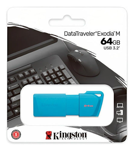 Memoria Usb Kingston Datatraveler Exodia M, 64gb Turquesa