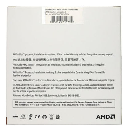 Procesador Amd Athlon 3000g Con Gráficos S-am4 3.50ghz 4mb