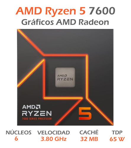 Procesador Amd Ryzen 5 7600 Gráficos Radeon, S-am5 3.8ghz