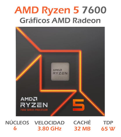 Procesador Amd Ryzen 5 7600 Gráficos Radeon, S-am5 3.8ghz