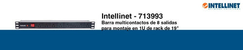 Pdu Intellinet Para Rack 19'' 713993 125v 15a 8 Contactos Color Negro