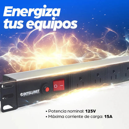 Pdu Intellinet Para Rack 19'' 713993 125v 15a 8 Contactos Color Negro