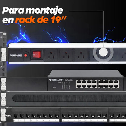 Pdu Intellinet Para Rack 19'' 713993 125v 15a 8 Contactos Color Negro