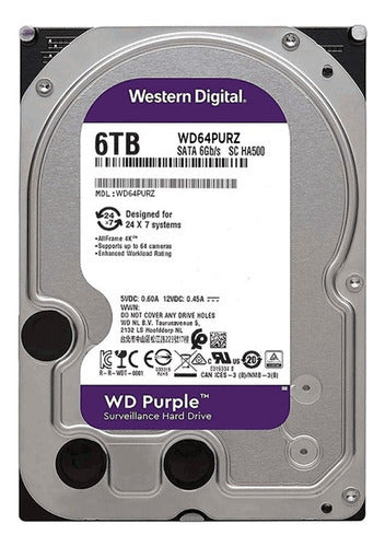Disco Duro Interno Wd Purple 6tb 3.5 256mb  Dvr Nvr Wd64purz