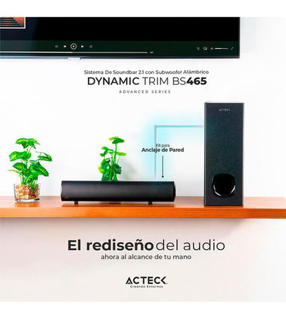 Acteck Barra De Sonido Bs465 Bluetooth 60w Rms Usb Negro