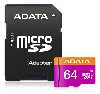 Micro Sd Adata Ausdx64guicl10-ra1 Con Adaptador Sd 64gb