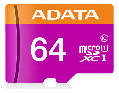 Micro Sd Adata Ausdx64guicl10-ra1 Con Adaptador Sd 64gb