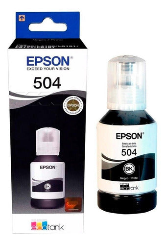 Tanque De Tinta Epson T504 Negro, 127ml T504120-al 6000pag