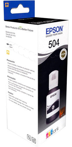 Tanque De Tinta Epson T504 Negro, 127ml T504120-al 6000pag