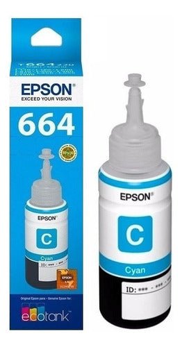 Tanque De Tinta (ecotank) Epson 664 Cian 70ml T664220-al