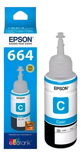 Tanque De Tinta (ecotank) Epson 664 Cian 70ml T664220-al