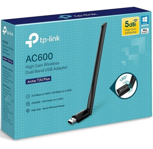 Tp-link Adaptador Red Archer T2u Plus Inalámbrico 2.4/5ghz