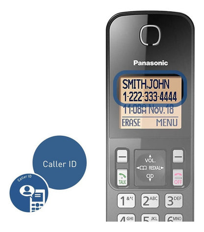 Panasonic Teléfono Inalámbrico 2 Auriculares Altavoz, Negro