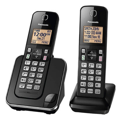 Panasonic Teléfono Inalámbrico 2 Auriculares Altavoz, Negro