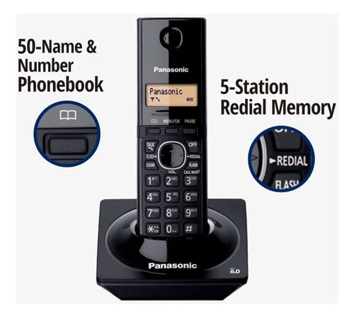 Panasonic Teléfono Inalámbrico 2 Auriculares Pantalla Negro