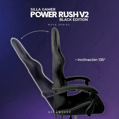 Balam Rush Silla Gamer Power Rush V2, Hasta 120kg, Negro