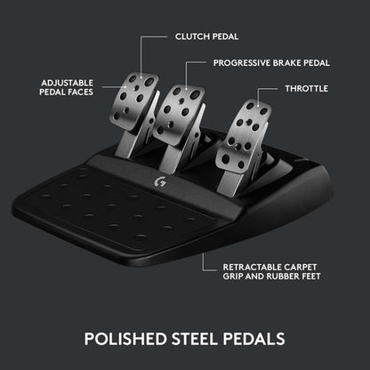 Logitech Volante + Pedales G923, Alámbrico, Usb, Negro